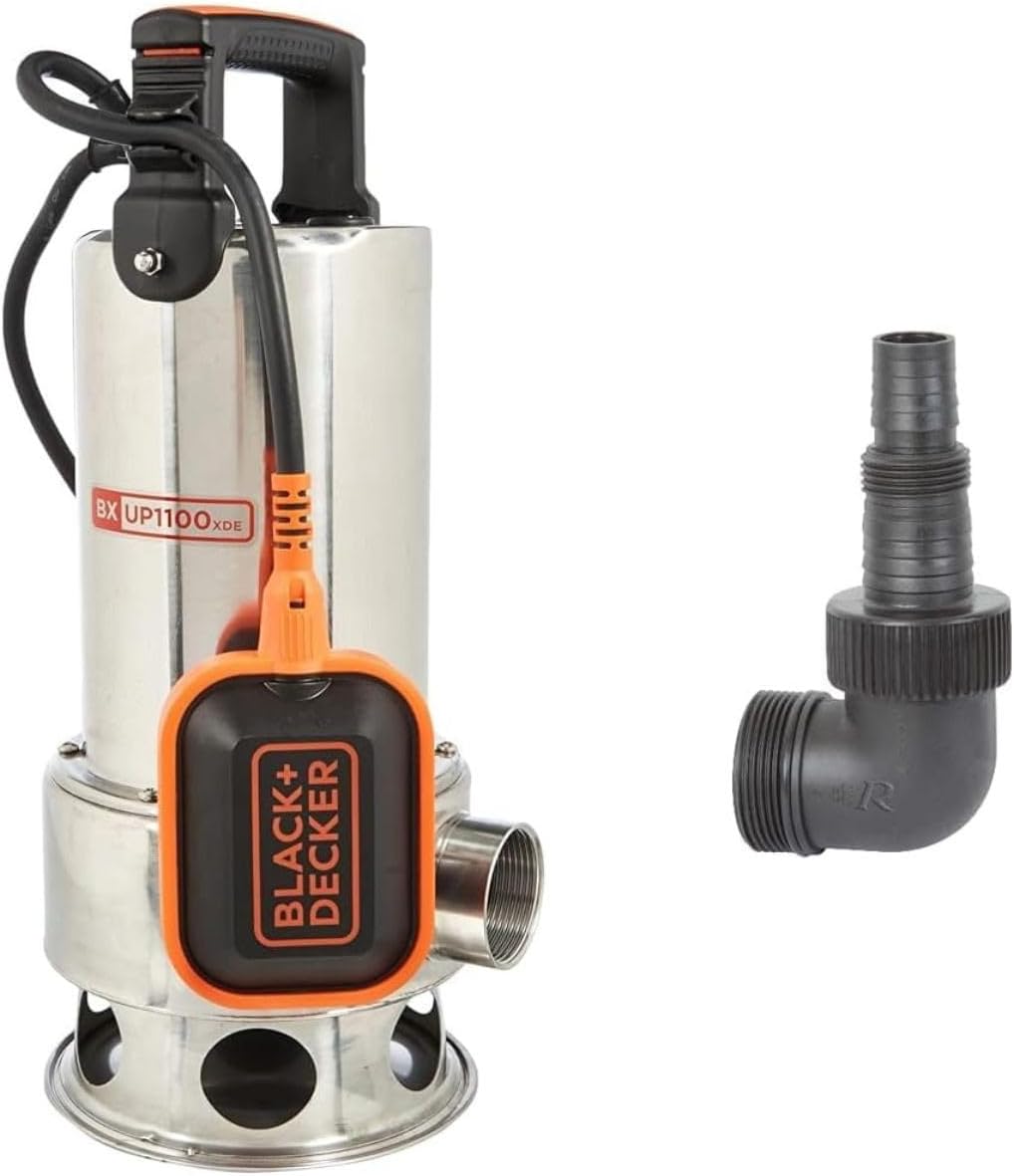Black+Decker BXUP1100XDE Tauchpumpe für Schmutzwasser (1100 W, max. Förderleistung 16.500 l/h, max.
