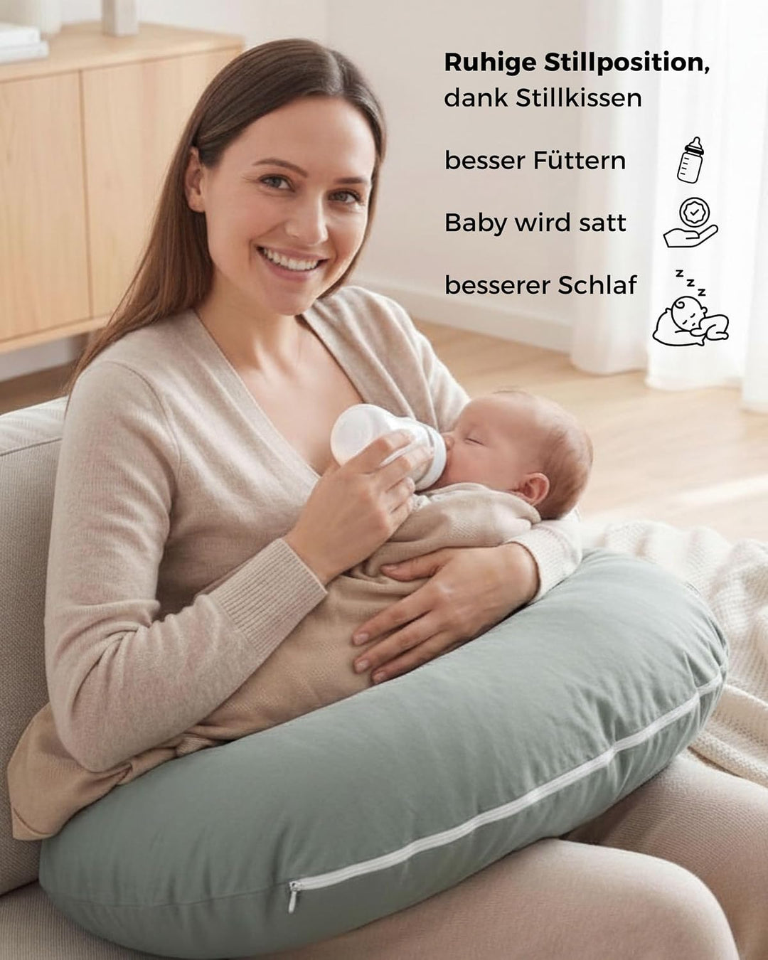 Stillkissen Seitenschläferkissen, XXL Schwangerschaftskissen | 190cm gross, ergonomisch weich: entsp