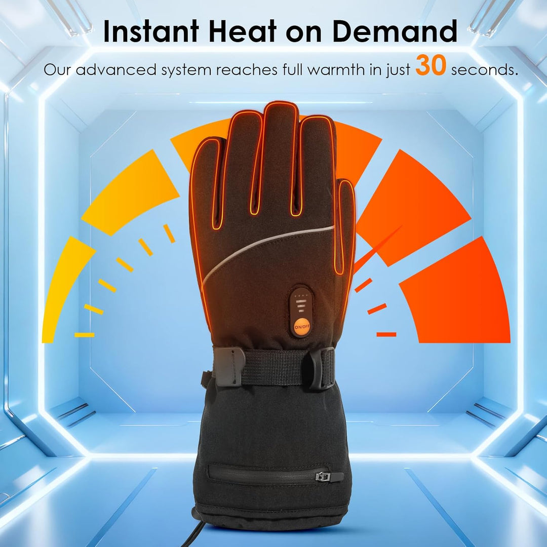 Minthouz Beheizbare Handschuhe für Damen Herren, 7.4V 3000 mAh Beheizbare Handschuhe mit Akku mit 6