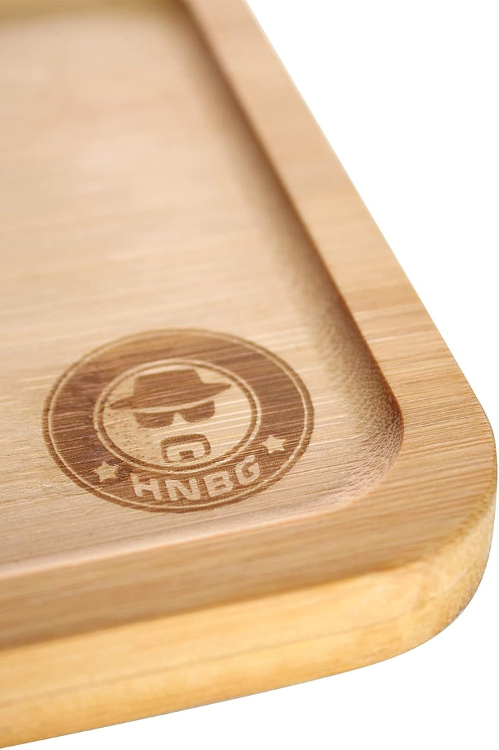 Heisenberg Rolling Tray aus Bambus, Drehtablett und Bröselschale zum Zigarettendrehen (36 x 24 cm) R