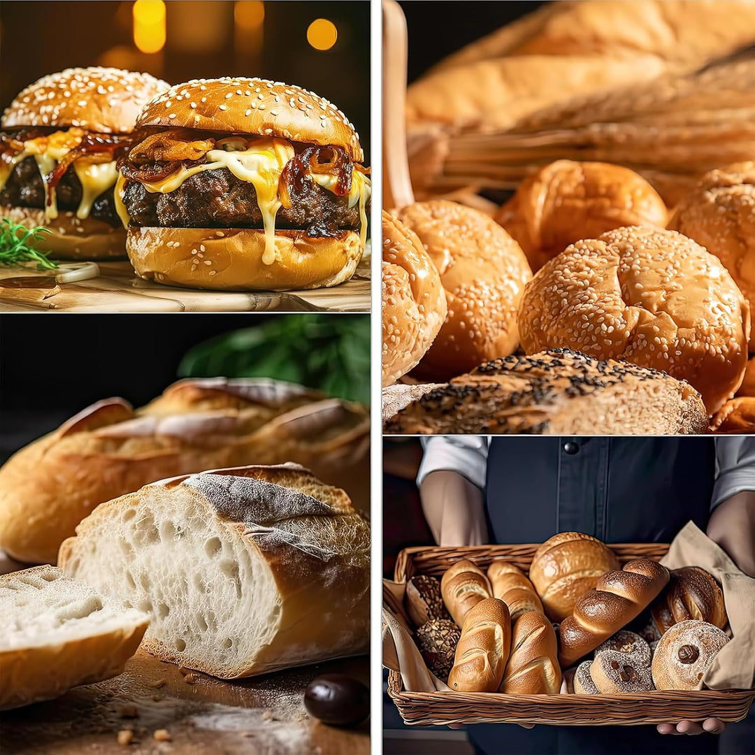 5er Silikon Backformen, 4 6 9 Mulden Burgerform Hot Dog Brötchenform Baguetteform Muffinform mit Tei