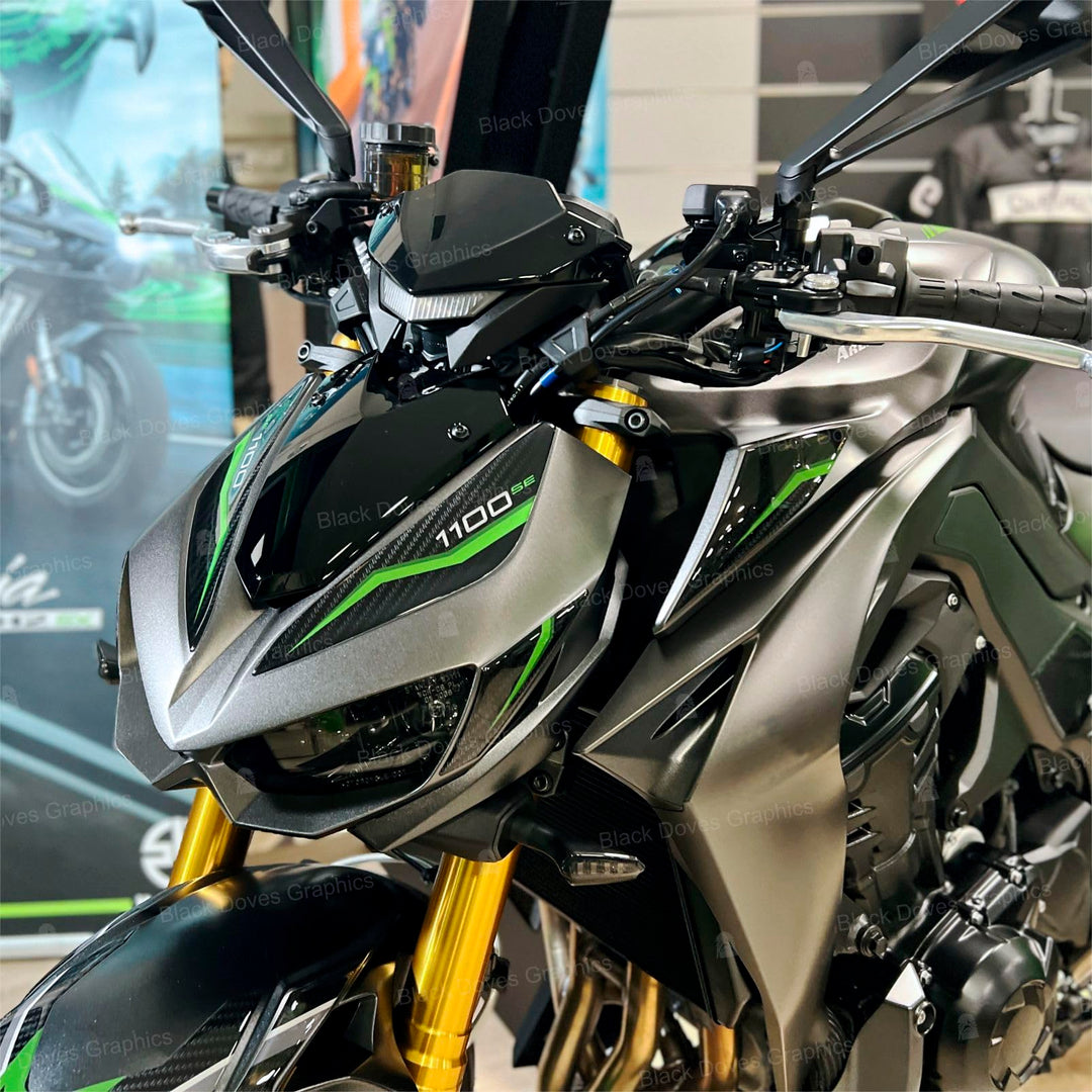 Black Doves Graphics 3D-Aufkleber aus Harz kompatibel mit Kawasaki Z1100 SE 2026 (GY1) | Made in Ita
