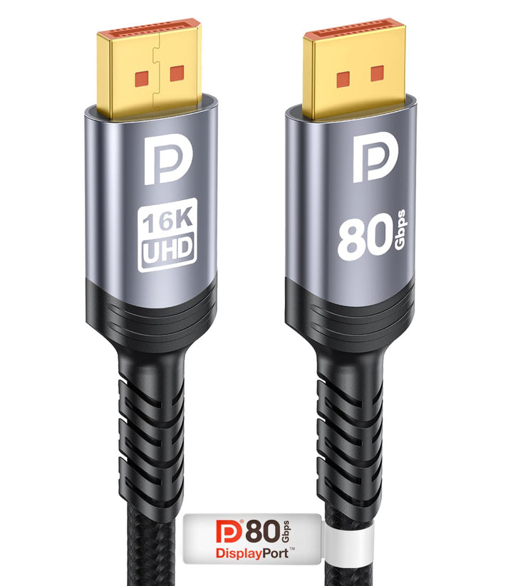 Sniokco 80Gbps DisplayPort Kabel 2.1 1.5M, VESA-Zertifiziert DP Kabel für 16K@60Hz 8K@240Hz 4K@540Hz