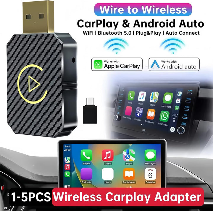 Wireless Carplay Adapter, 2025 Upgrade Wireless Android Auto Adapter,2 in 1 Kabelloses Carplay Auto