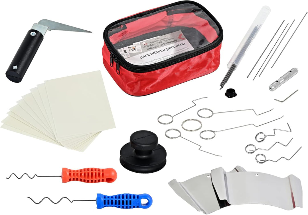 MULTIPICK Türöffnungswerkzeug Set [40 Teile] Dietrich Set Profi inkl. Türfallengleiter, Türöffner Ka