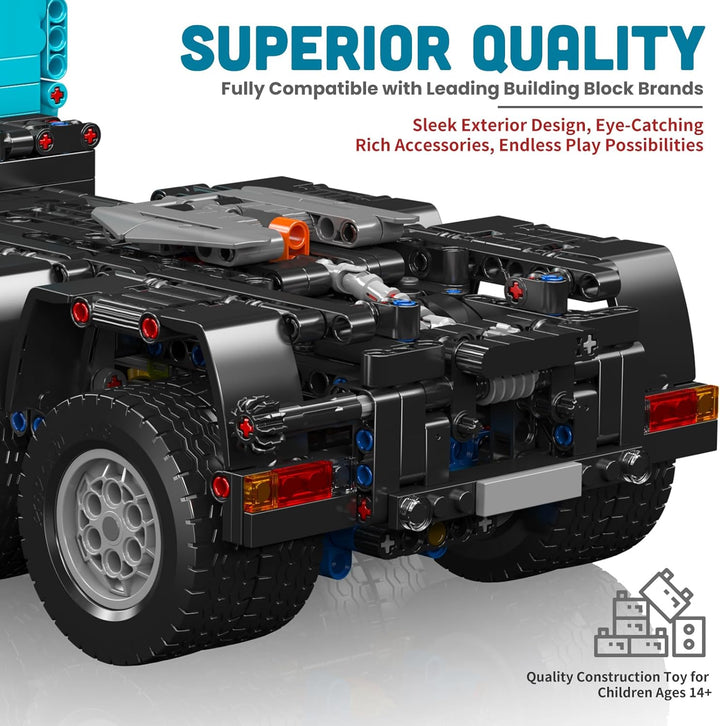 Mould King RC Traktor LKW Bausatz, Sattelschlepper Modell für Jungen ab 14 Jahren, 13203 realistisch