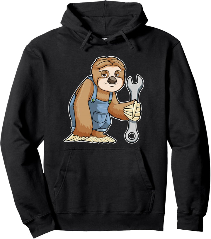 Faultier Mechaniker Schraubenschlüssel Pullover Hoodie