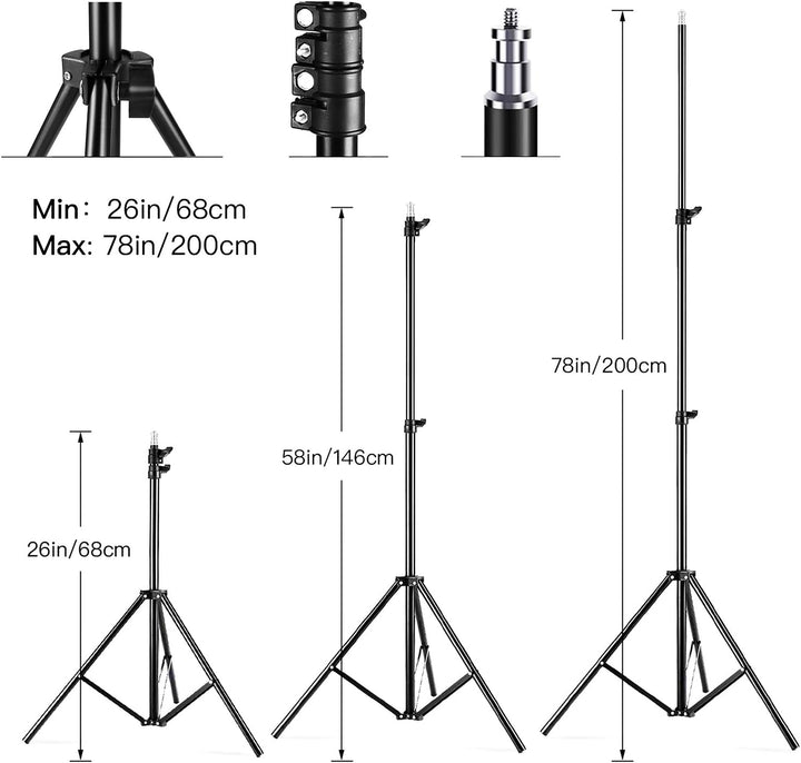 Andoer Fotografie Studio Licht Kit Softbox-Beleuchtungsset mit 85W 2800K-5700K Zweifarbiger LED-Lich