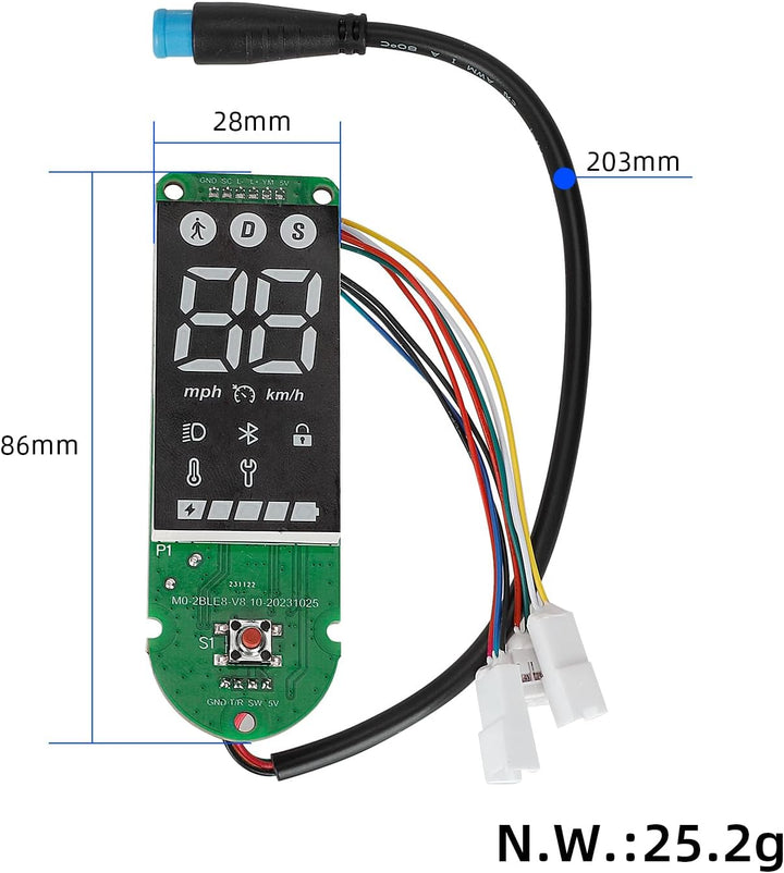 Fututech Armaturenbrett für Xiaomi Mi 4 Pro Controller für Elektroroller Bildschirm Monitor Zubehör