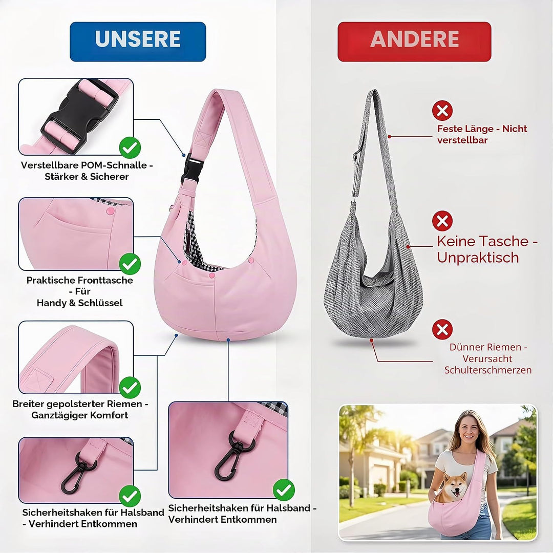 Hundetragetasche, Verstellbare Tragetasche Hund, Hundetragetasche Bis 15kg, Geeignet für Spaziergäng