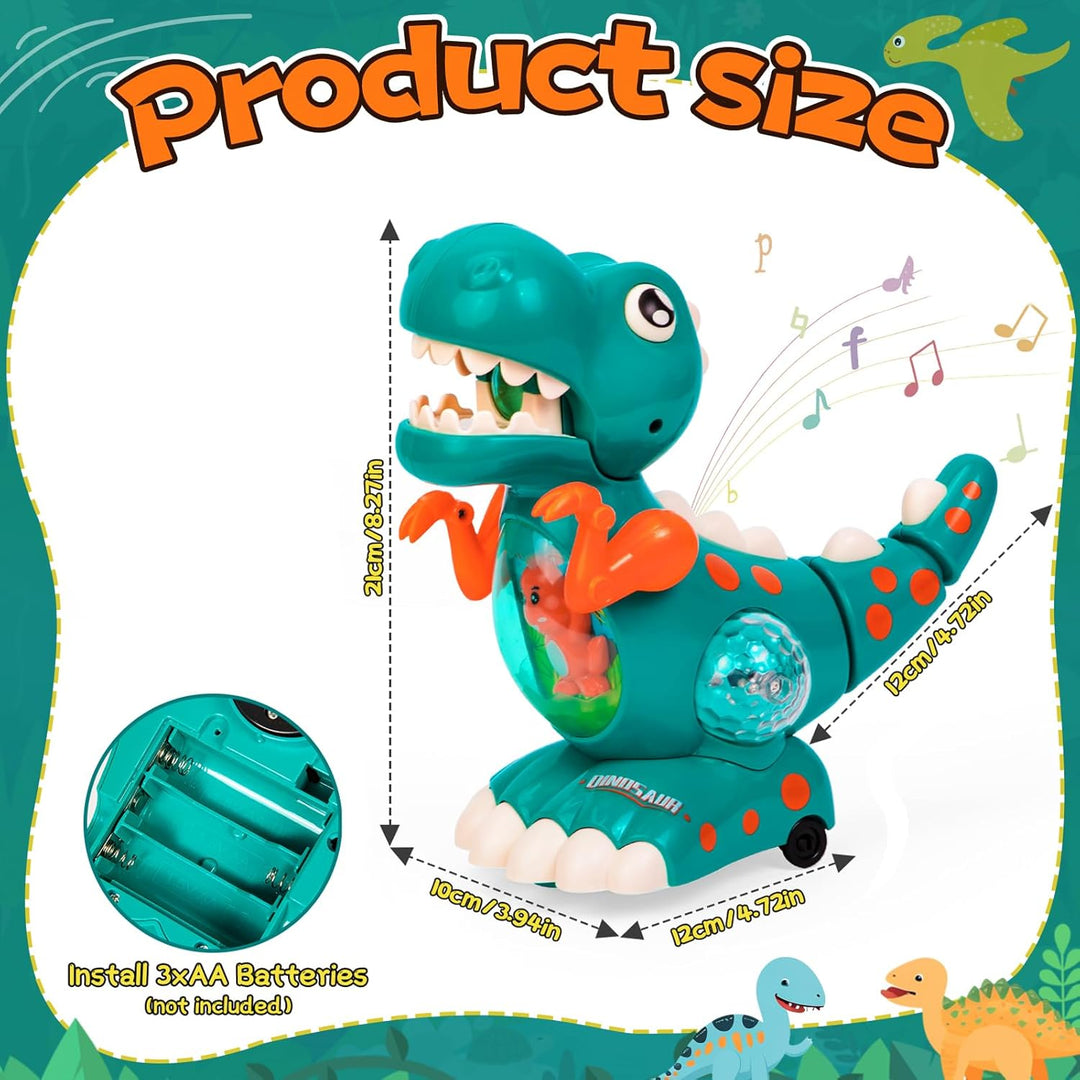 Thedttoy Baby Spielzeug,Krabbelnde Dinosaurier Babyspielzeug Musik Licht Sensorisches Dinosaurier Sp