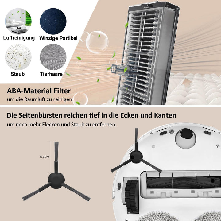Zubehörset für Dreame L10s Pro Ultra Heat, JKOISL 2*Rollbürste 6*Staubbeutel 4*Mopp Wischtücher 6*Se