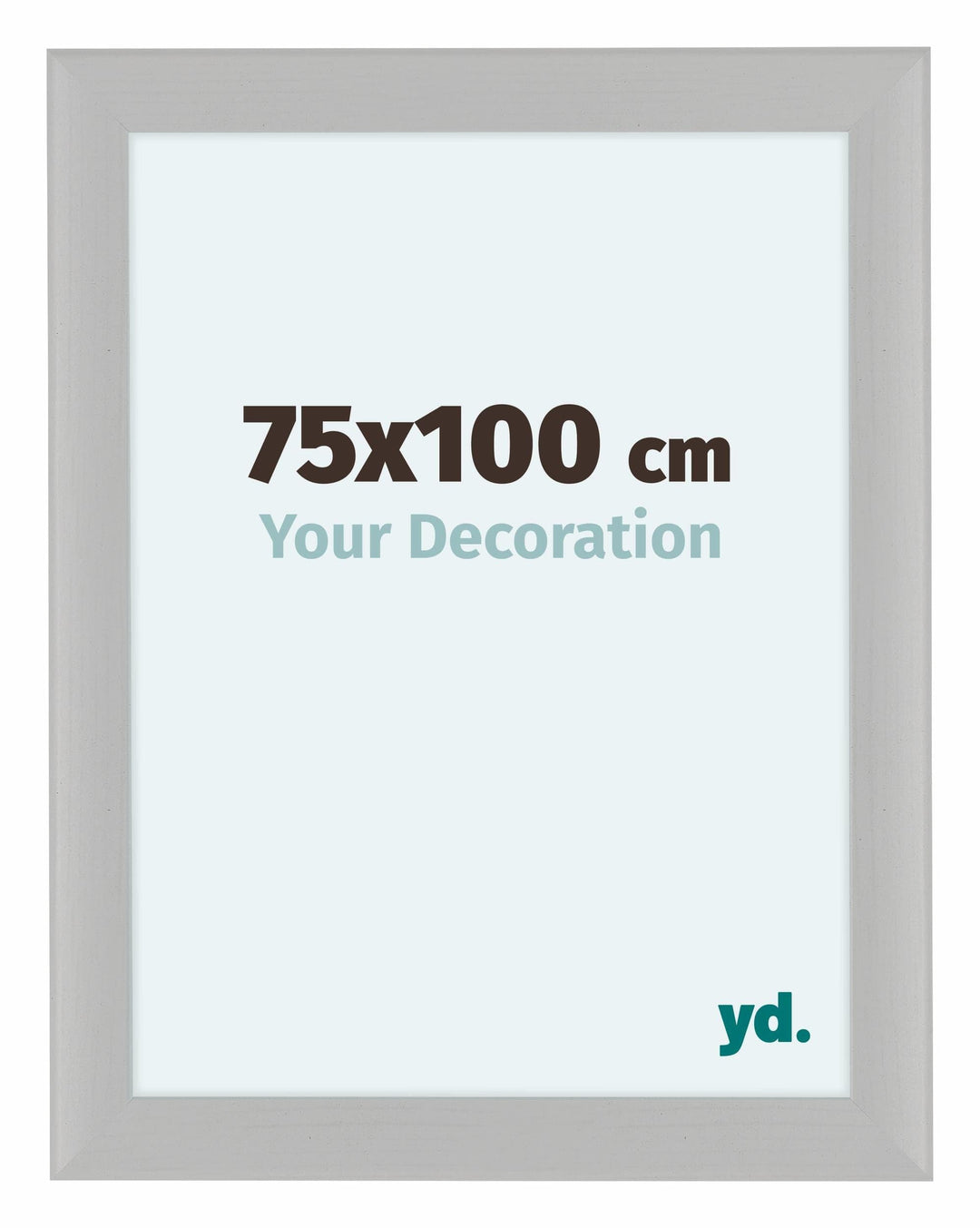 yd. Your Decoration - Bilderrahmen 75x100 cm - Weiss Gemasert - Bilderrahmen aus MDF mit Acrylglas -
