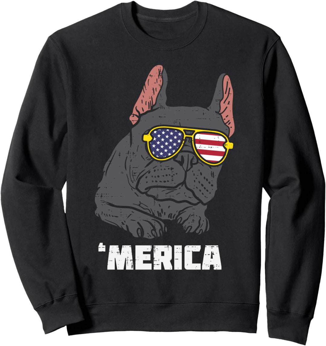 French Bulldog Merica Frenchie USA 4th Of July Fourth Dog Sweatshirt
