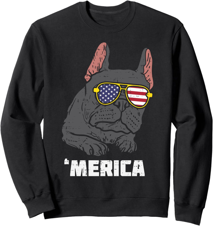 French Bulldog Merica Frenchie USA 4th Of July Fourth Dog Sweatshirt