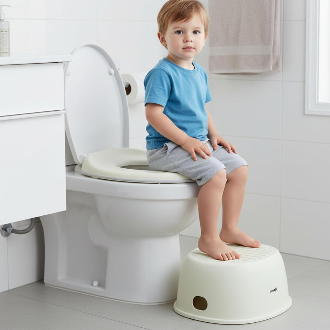 Töpfchen Sitzauflage Toilette, Touristentopf, Kinderfuss, Tragbar, 3in1 Nachttasse (Beige), Beige