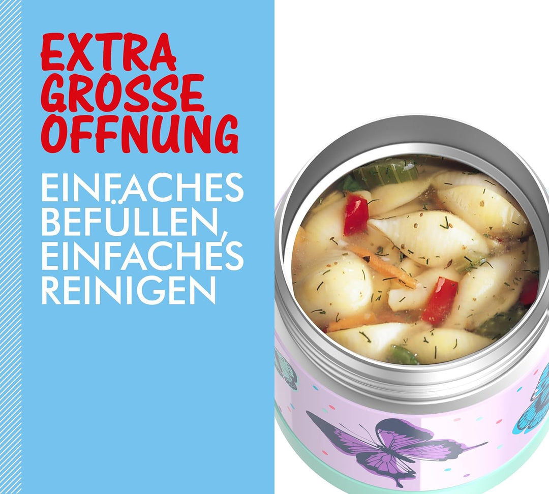 RMOVR THERMOS kids FUNTAINER FOOD JAR 0,30l, butterflies, Thermobehälter für Essen mit Löffel für Ki