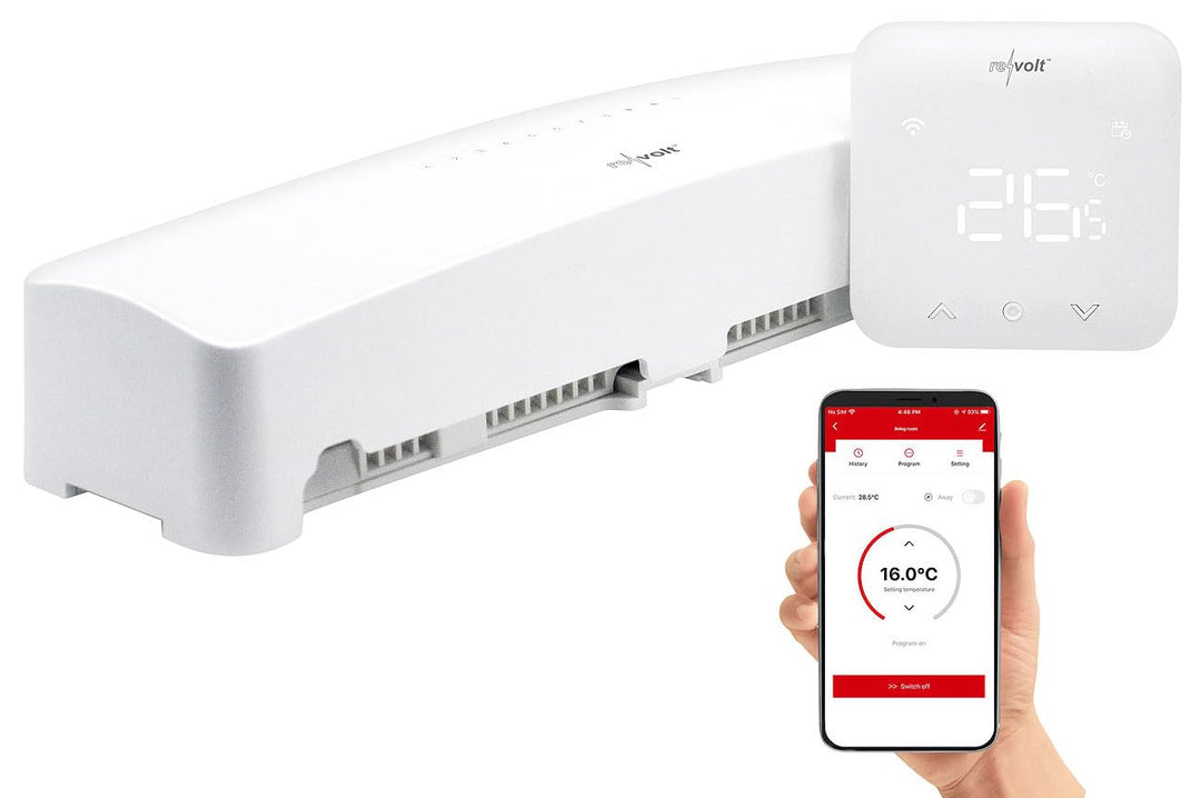 revolt WLAN-Fussbodenheizungsaktor-Steuerung mit Master-Thermostat und App