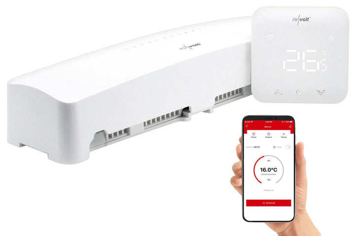 revolt WLAN-Fussbodenheizungsaktor-Steuerung mit Master-Thermostat und App