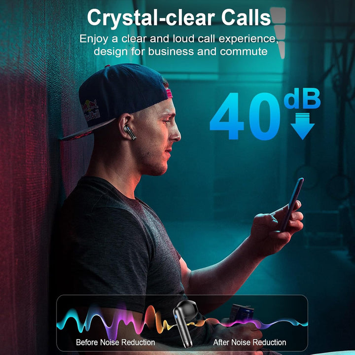 Bluetooth Kopfhörer, In Ear Kopfhörer Kabellos Bluetooth 5.4, Tiefer Bass 6D-Stereo Ear Buds, 50 Std