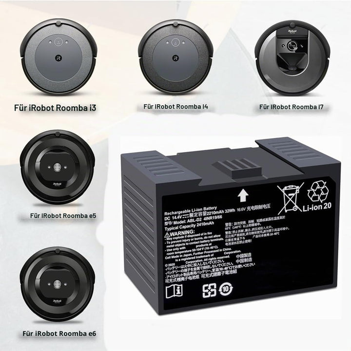 ABL-D2 ABL-D2A Battery for iRobot Roomba j7 i3 i4 i6 i7 i7+ i8 and e5 e6 Series, j7 j7+ j7550 i4 i4+