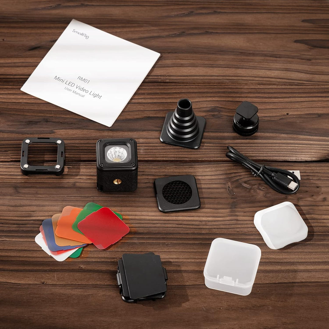 SMALLRIG LED VideoLicht, Led Video Light Mini, Regenfeste Beleuchtungsset Mini Cube mit 8 Farbfilter