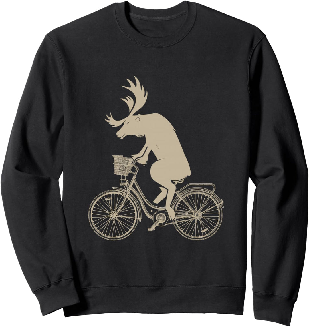 Lustige Elche auf Fahrrädern Geschenk Fun Sweatshirt