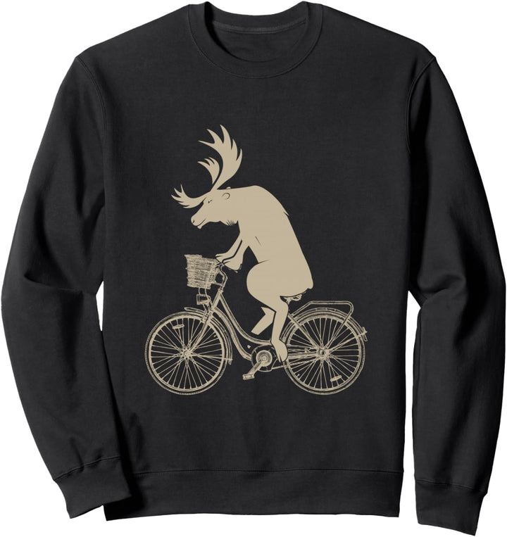 Lustige Elche auf Fahrrädern Geschenk Fun Sweatshirt