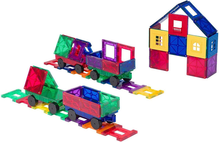 Playmags 20 Stück Train Set: Jetzt mit stärkeren Magneten, Robust, Super-Durable mit Vivid Clear-Col