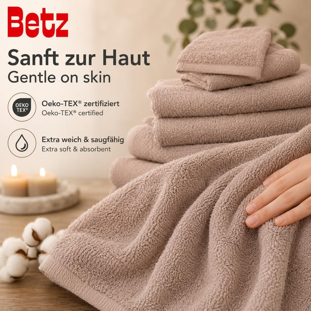 Betz 12 TLG. Handtuch Set Berlin 100% Baumwolle Liegetücher, Handtücher, Gästetücher, Seiftücher und