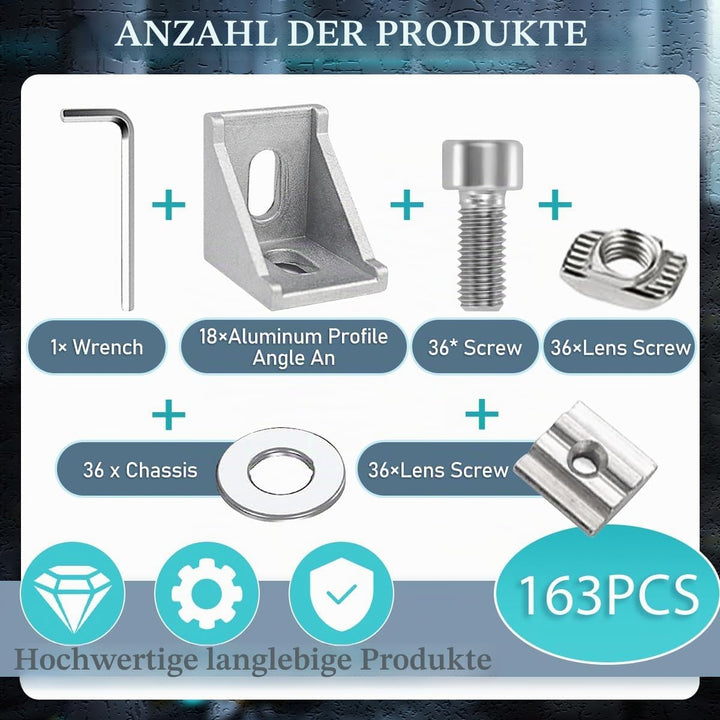 20 Stück Aluprofil 30x30,Winkelverbinder,Aluprofil,Aluwinkel Befestigungsmaterial für Befestigung vo