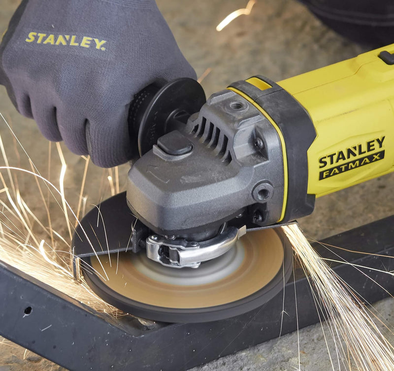 Stanley FatMax 18V Akku-Winkelschleifer SFMCG400B (125 mm Scheiben-ø, für alle Standard-Trenn,- Schl