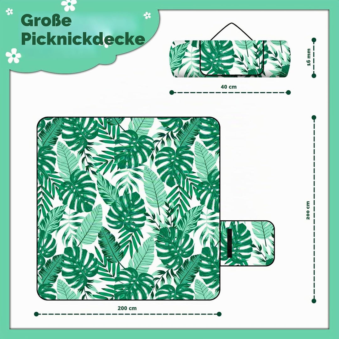 DEPAR 200x200 cm,wasserdicht und isoliert,Sandstrandmatte für 4-6 Campingplatz,faltbar und tragbar m