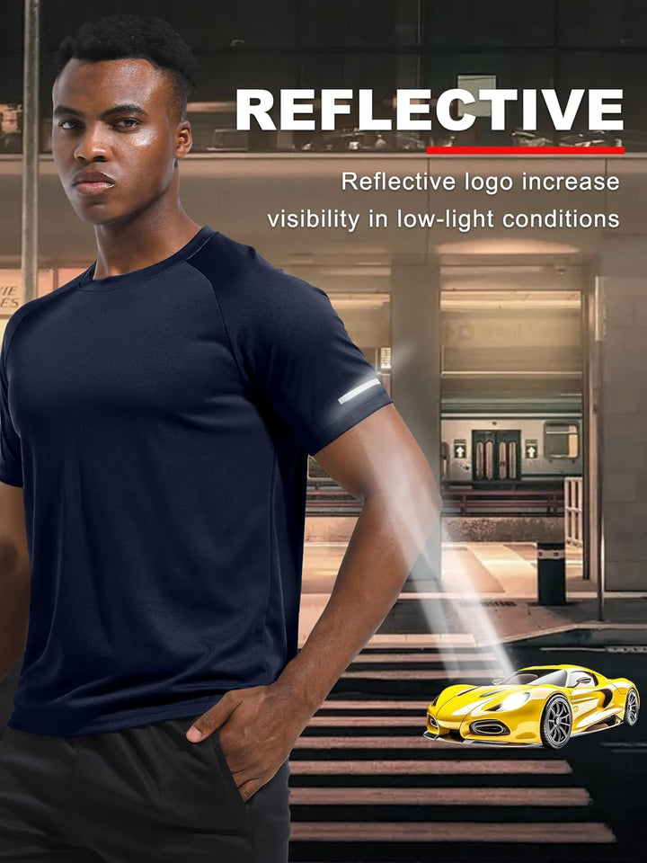 Holure 3 or 5er Pack Herren Sports Tshirts Atmungsaktiv Schnelltrocknend Kurzarm T-Shirts Funktionss