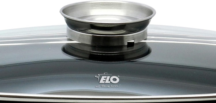ELO Alucast Bräter 22cm mit Glasdeckel und Aromaknopf, ELODUR® Select Antihaftversiegelung, backofen