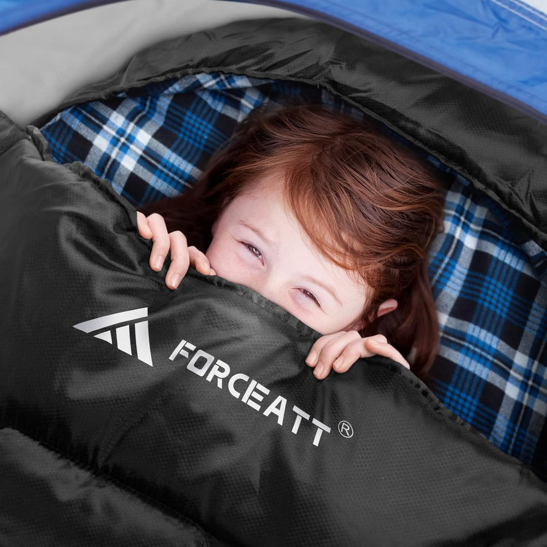 Forceatt Schlafsack 3~4 Jahreszeiten, -5°C Flanell und 20°C Polyester Schlafsack für Erwachsene, was