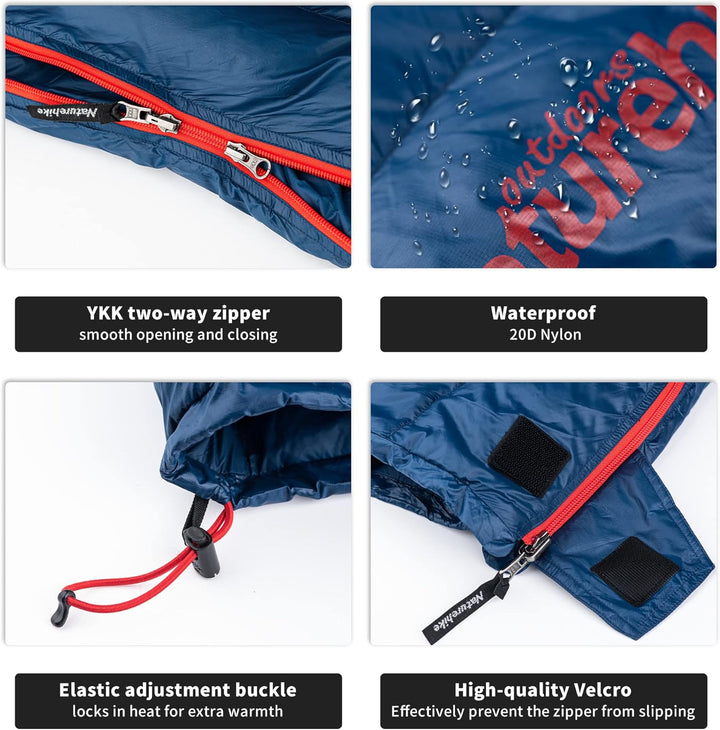 Naturehike Daunenschlafsack Ultraleicht Schlafsack Kompakte Tragbar Umschlag 650 FP 3-4 Jahreszeiten