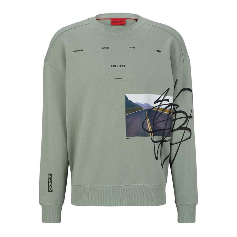 HUGO Herren Deral Sweatshirt S Light/Pastel Green330, S Light/Pastel Green330
