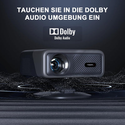 Smart Beamer 4K[Netflix Official & 3D Dolby Audio] VISSPL 28000 Lumen Autofokus/Auto Trapezkorrektur