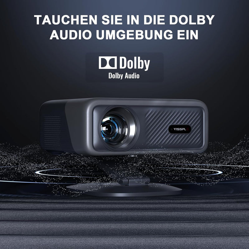 Smart Beamer 4K[Netflix Official & 3D Dolby Audio] VISSPL 28000 Lumen Autofokus/Auto Trapezkorrektur