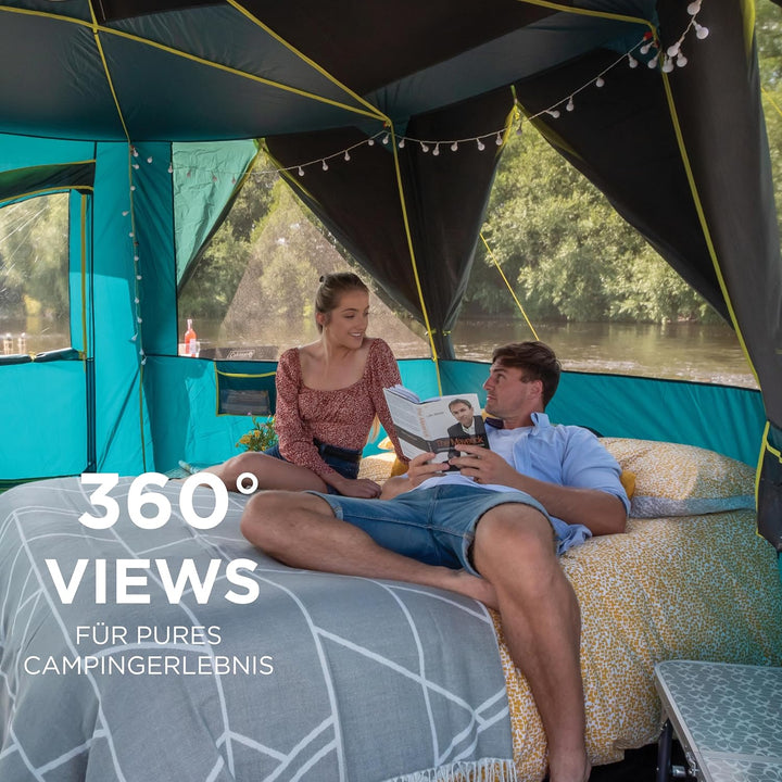 Coleman Octagon mit grossen Fenstern, mit 360° Rundumblick, stabile Stahlstangenkonstruktion, Vollst