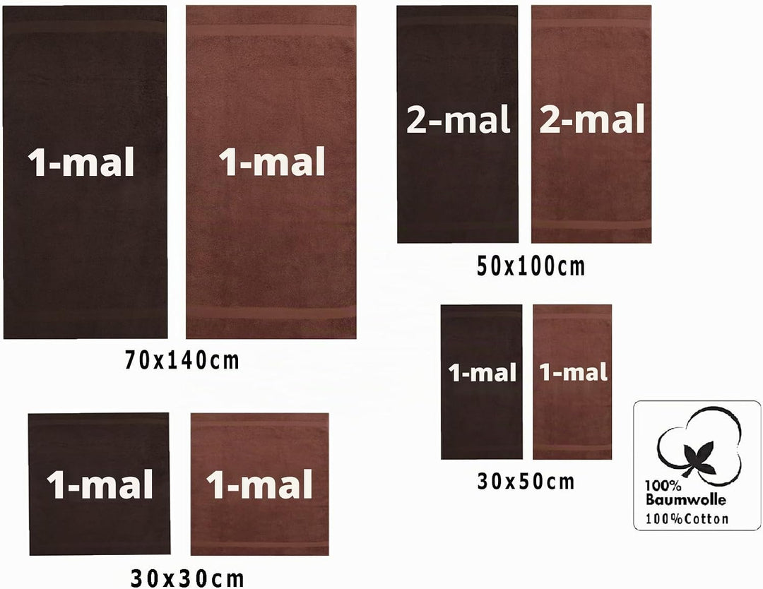 Betz 10-TLG. Handtuch-Set Classic 100% Baumwolle 2 Duschtücher 4 Handtücher 2 Gästetücher 2 Seiftüch