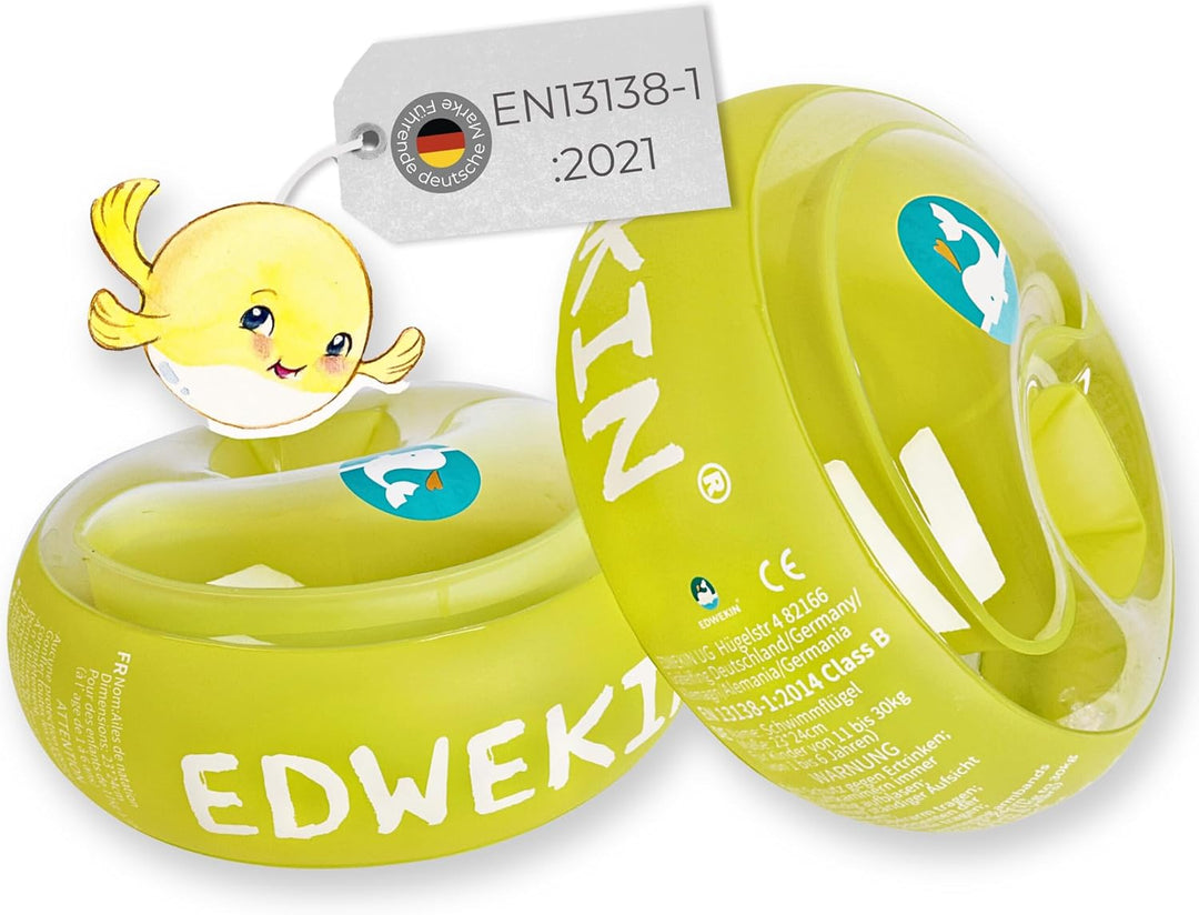 EDWEKIN® Premium Schwimmflügel für Kinder (1–6 Jahre) | TÜV geprüft, extragrosse Luftkammern | Perfe