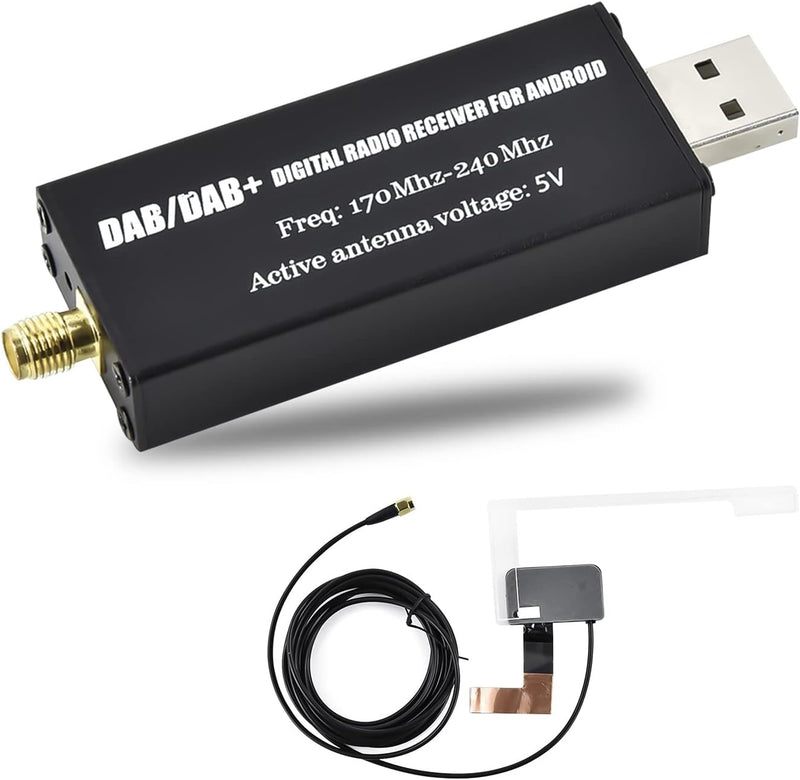 Hikity DAB Adapter für Android Autoradio DAB+ Radio Antenne Digitale USB 2.0 Dongle DAB Empfänger Ad