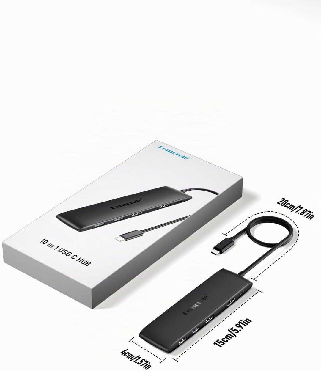 Lemorele USB C Docking Station 2 Monitore Hub, 10-in-1 USB Adapter mit 2 * 4K HDMI,3*USB 3.2(10Gbps)