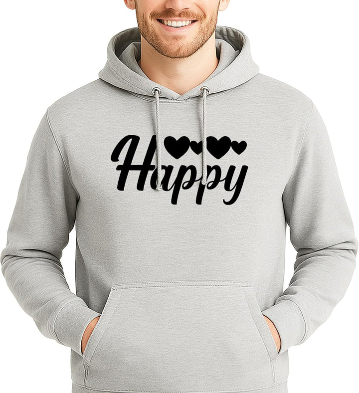 Huuraa Unisex Hoodie Happy Herzen Pullover Vegan Grösse S mit Motiv für alle fröhlichen Menschen Ges