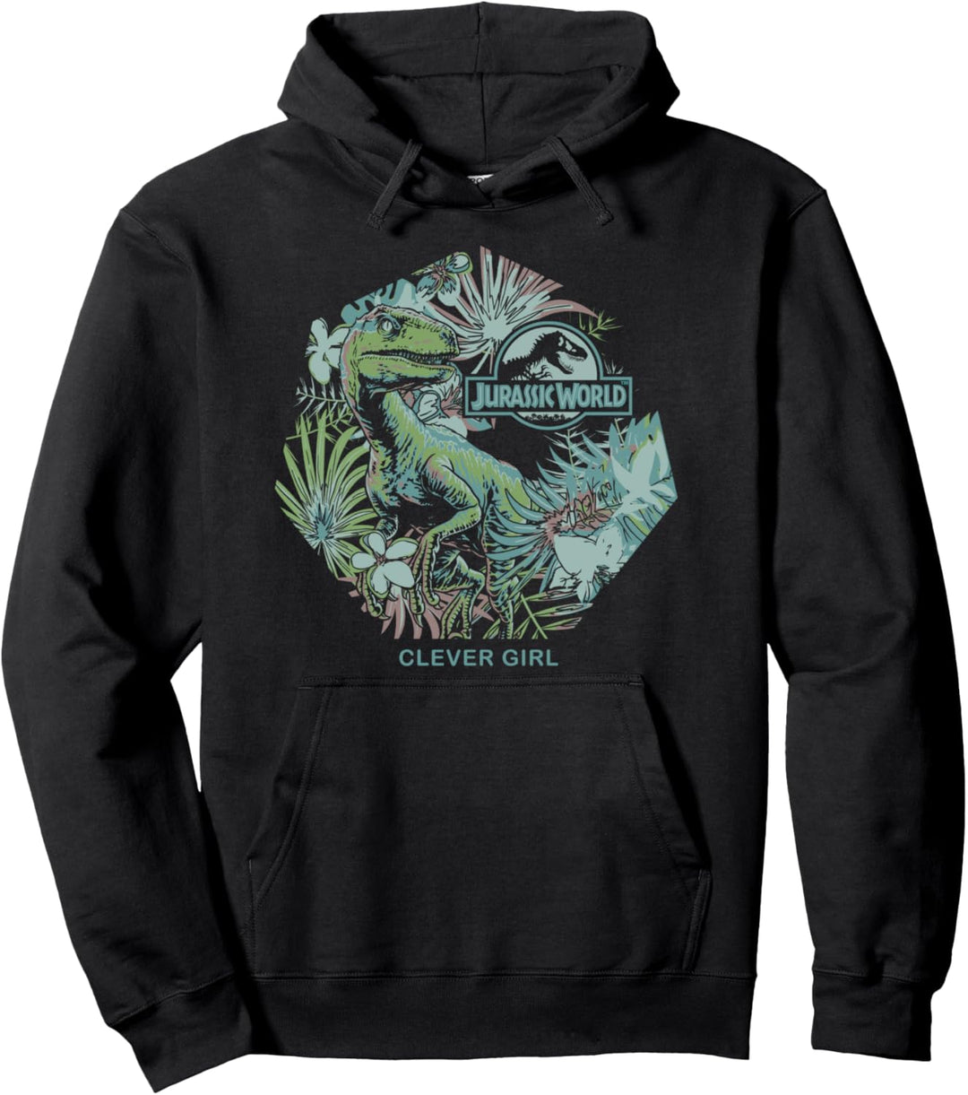 Jurassic Park Raptor Clever Girl Tropical Pullover Hoodie