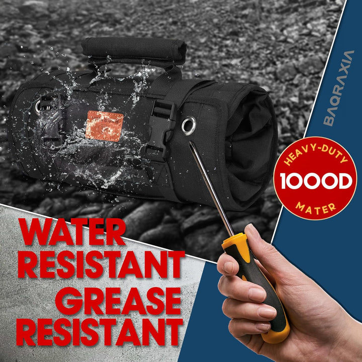 BAQRAXIA Werkzeugtasche, aufrollbare kleine Werkzeugbox, robuster Werkzeug-Organizer mit 2 abnehmbar