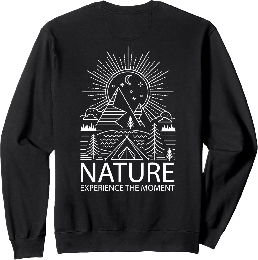 Wandern Berge Camping Natur Mond Sonne Sterne Zelten Sweatshirt