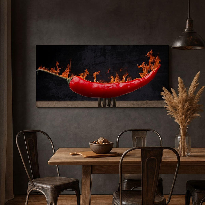 Wandbilder Dekoration Wohnzimmer Chili Paprika Bio Landwirtschaft Panorama Bilder auf Leinwand 120x5